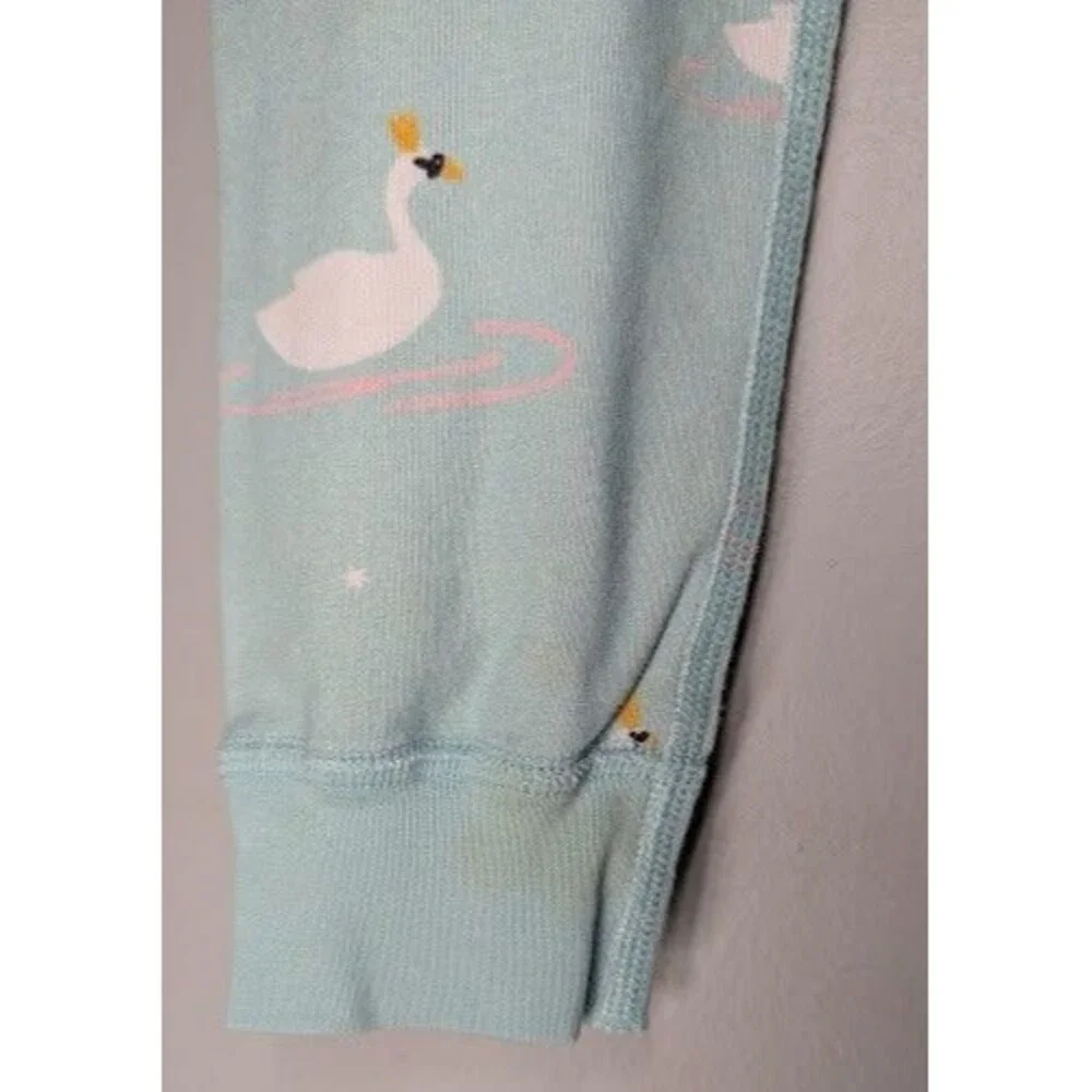 Hanna Andersson Blue Swan Pajama Long John Set Size 120/6-7 *READ